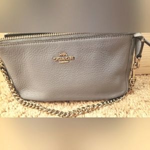 Coach Chain Strap Wristlet Clutch Cinderella Blue